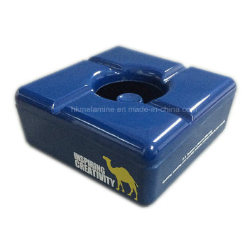 Square Blue Camel Ashtray with Lid